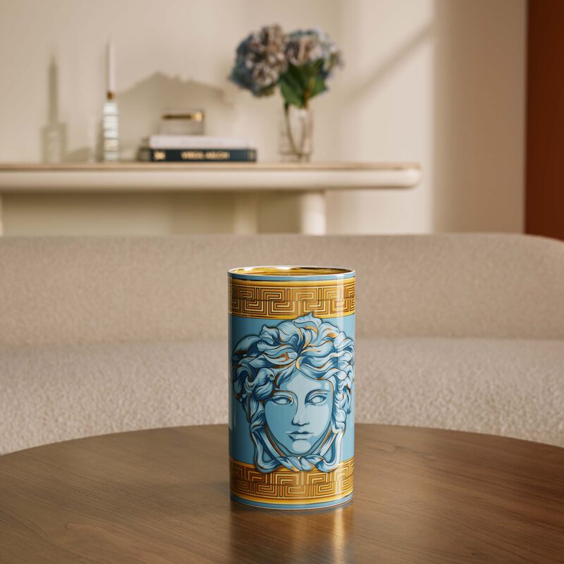 Versace Medusa Amplified Coin Vase Blue 30cm