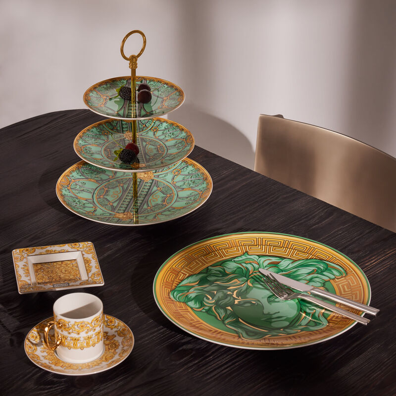 Versace Medusa Amplified Coin Service Plate Green 33cm