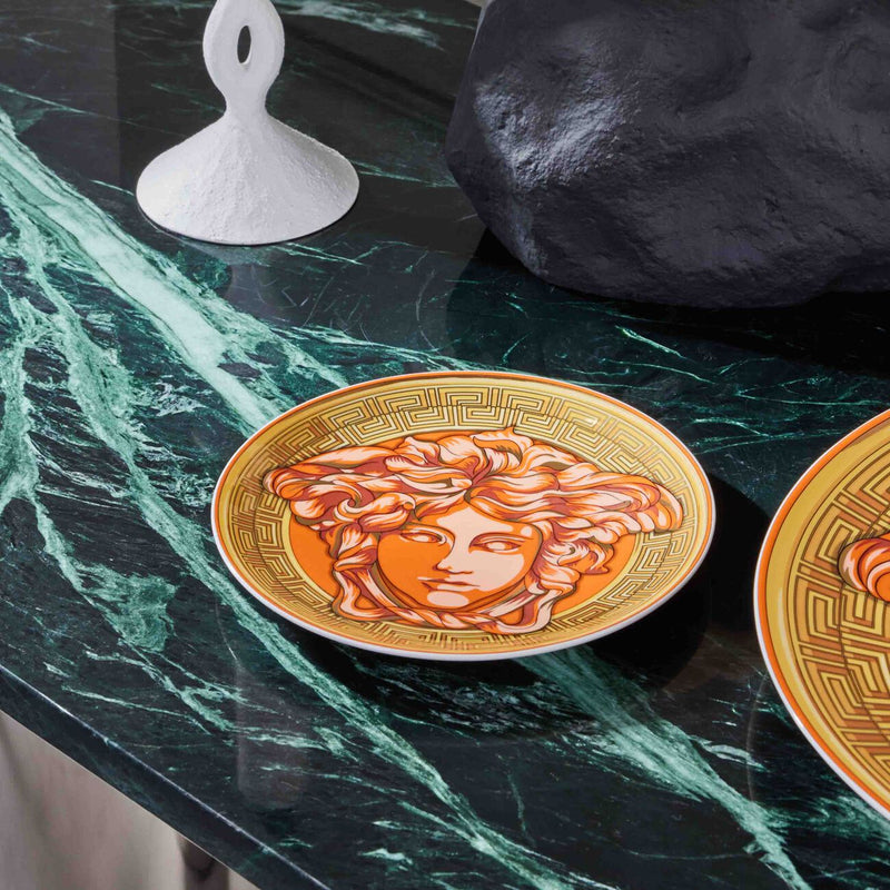 Versace Medusa Amplified Coin Plate Orange 17cm