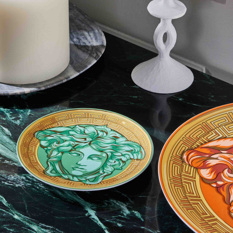 Versace Medusa Amplified Coin Plate Green 17cm