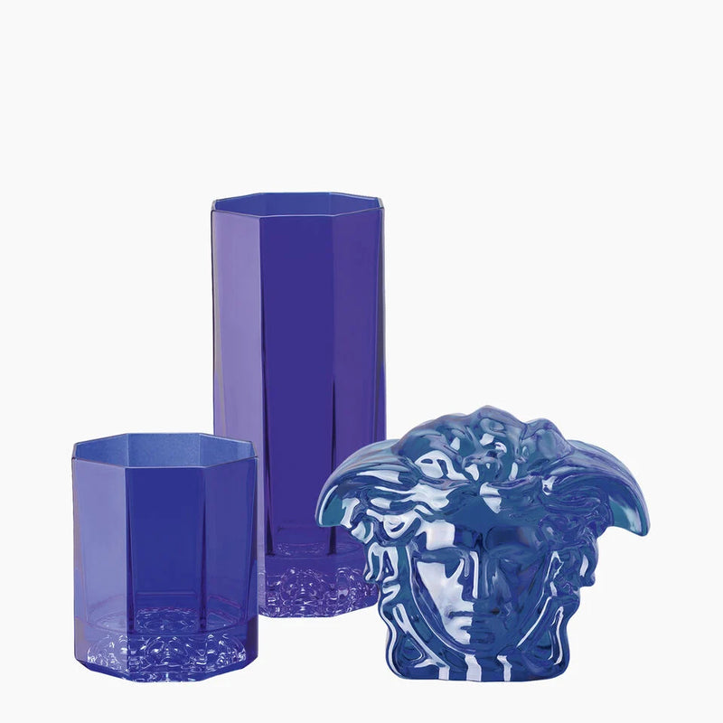 Versace Medusa Lumiere Rhapsody Blue Whiskey Glasses Set 2-piece