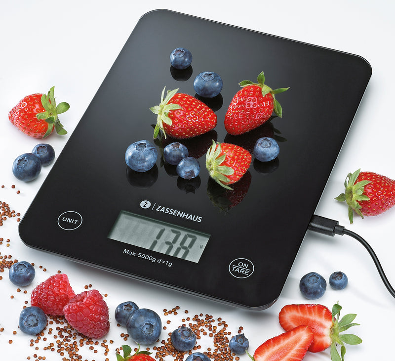 Zassenhaus USB Digital Kitchen Scales Black