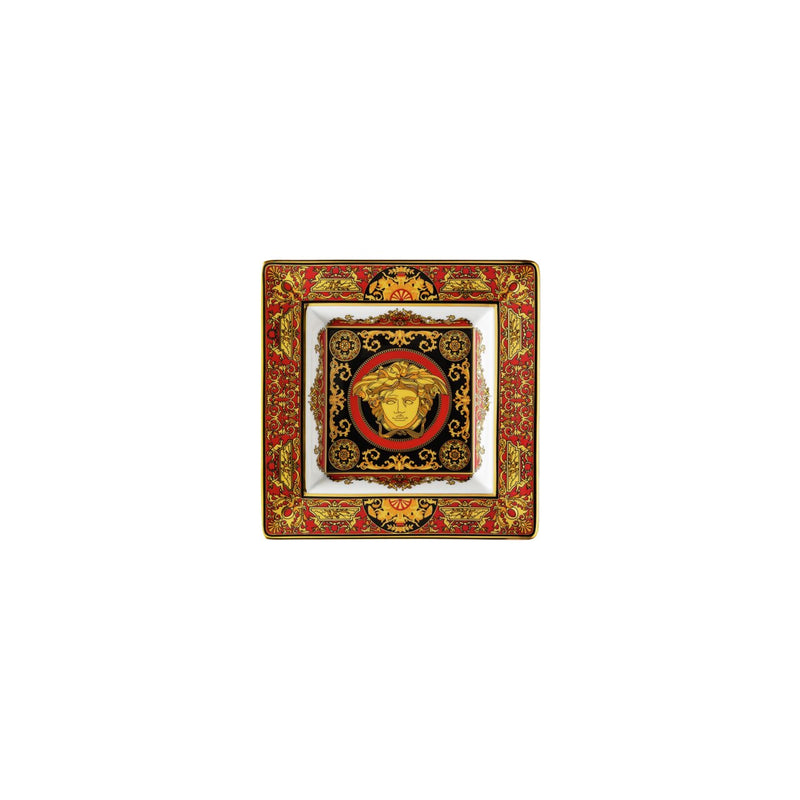 Versace Medusa Red Square Dish 14cm