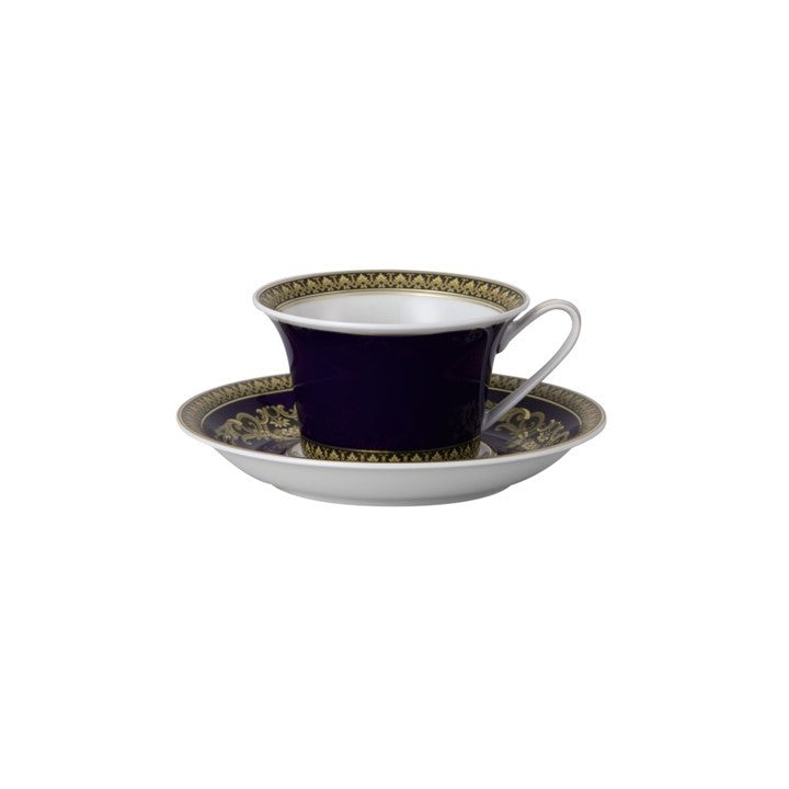 Versace Medusa Blue Low Tea Cup & Saucer