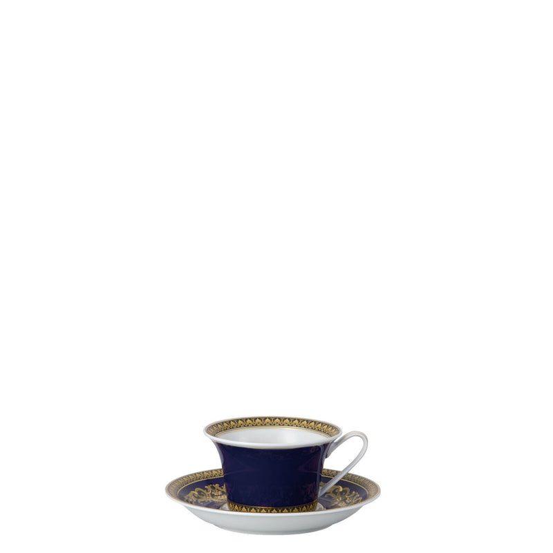 Versace Medusa Blue Low Tea Cup & Saucer