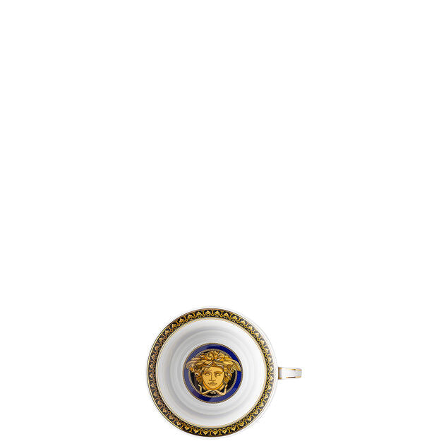 Versace Medusa Blue Low Tea Cup & Saucer