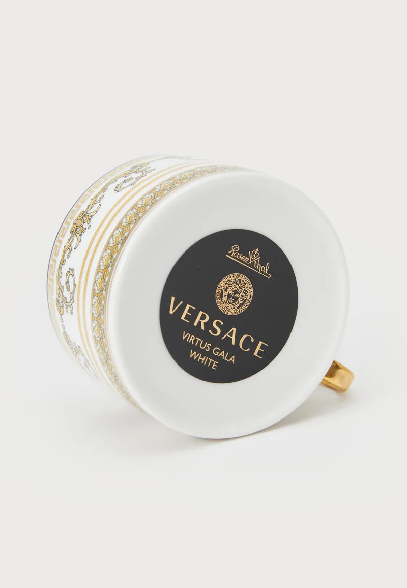 Versace Virtus Gala White Low Tea Cup & Saucer