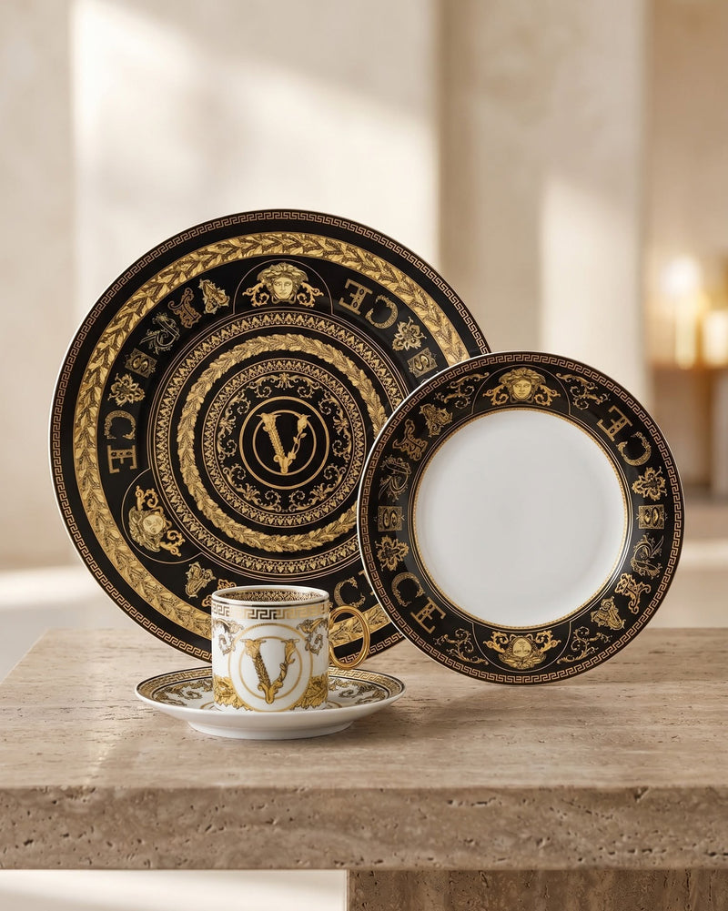 Versace Virtus Gala White Espresso Cup & Saucer