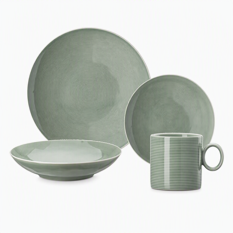 Thomas Loft Moss Green Dinner Set w/ Mugs 16-piece