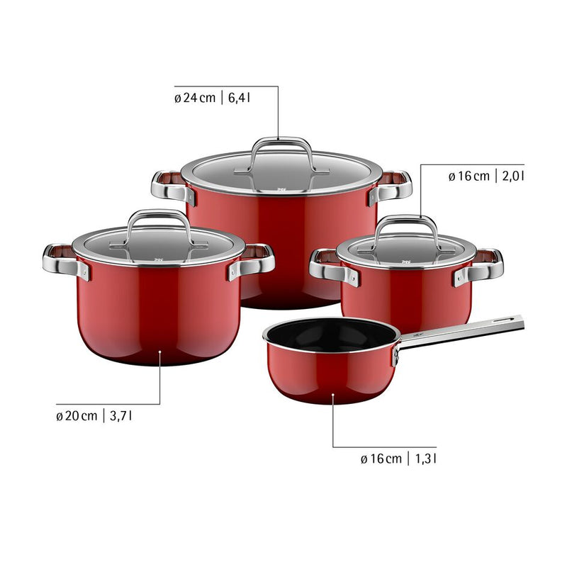 WMF Fusiontec Red Cookware Set 4-piece