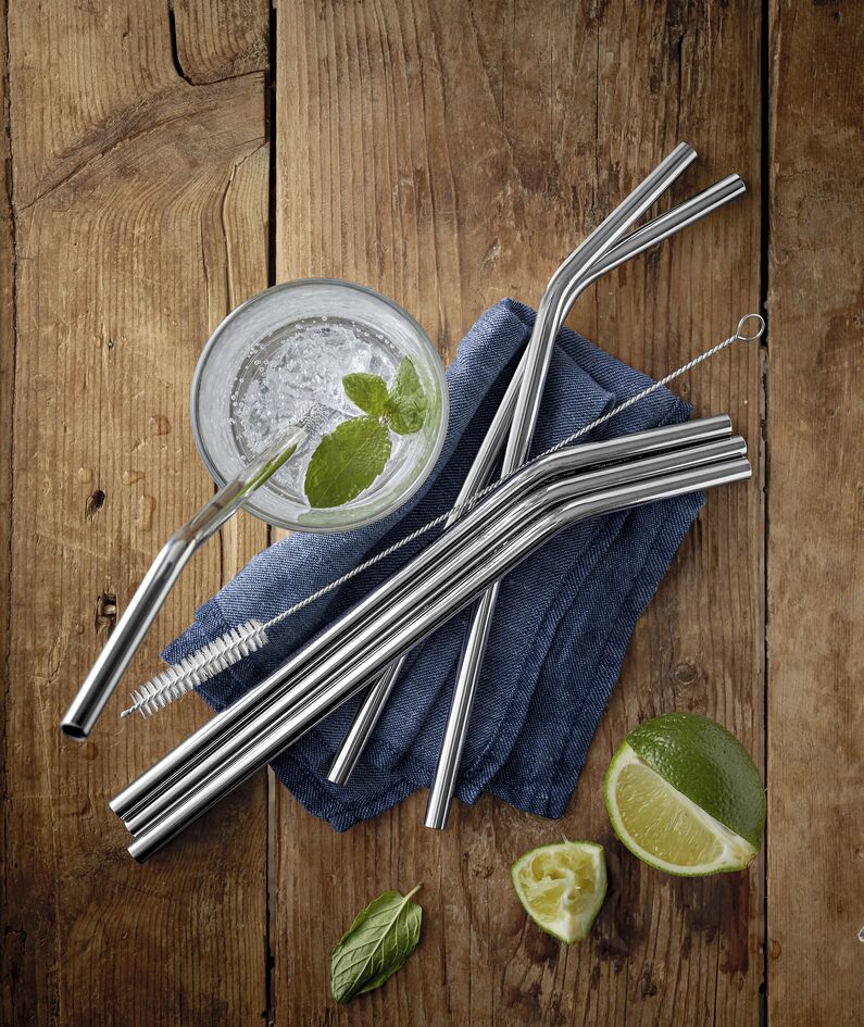 WMF Baric Stainless Steel Bent Straw Set 6-piece