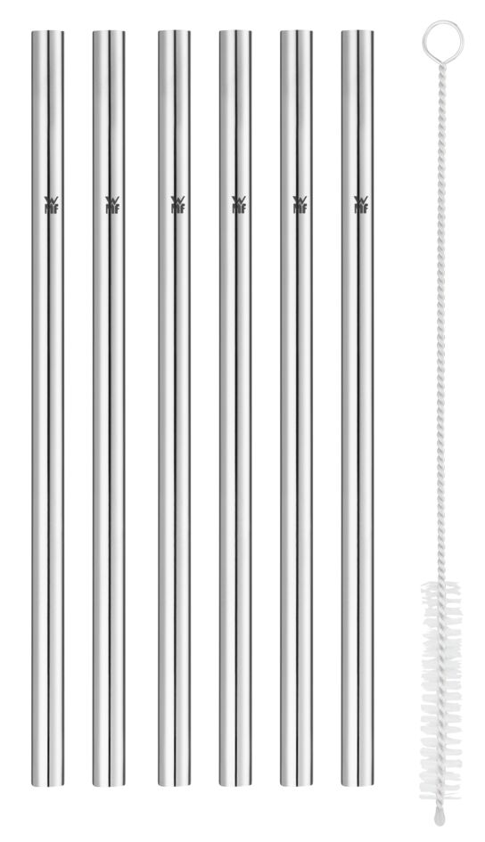 WMF Baric Stainless Steel Straight Straw Set 6-piece