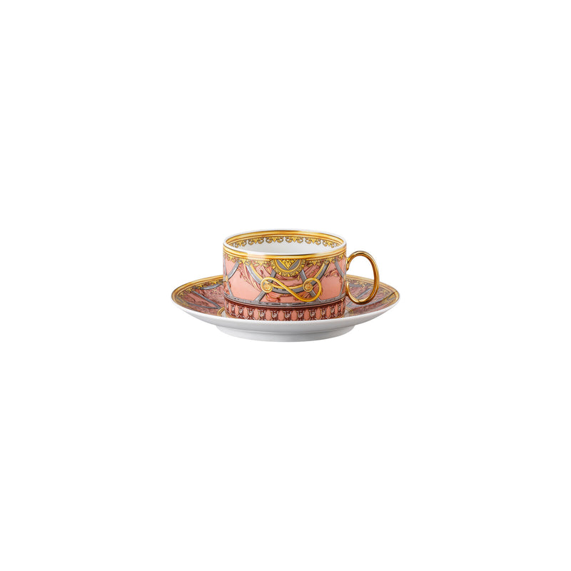 Versace La Scala del Palazzo Rosa Low Tea Cup & Saucer