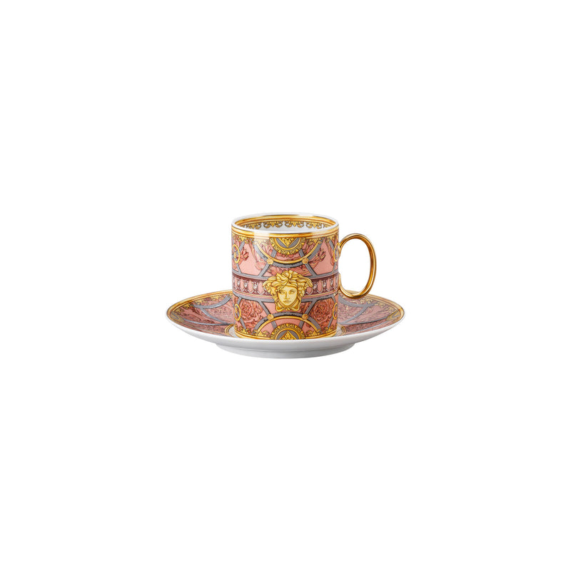 Versace La Scala del Palazzo Rosa Tall Coffee Cup & Saucer