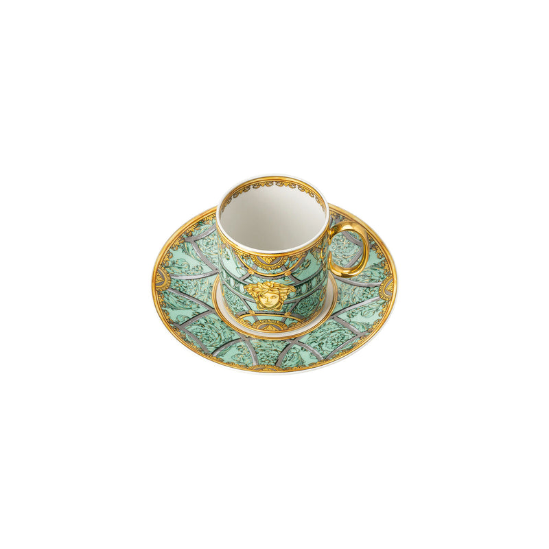 Versace La Scala del Palazzo Verde Tall Coffee Cup & Saucer
