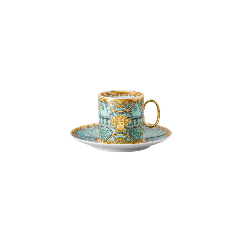 Versace La Scala del Palazzo Verde Tall Coffee Cup & Saucer