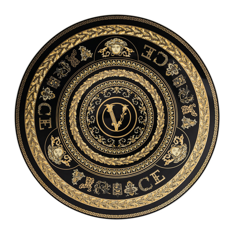 Versace Virtus Gala Black Service Plate 33cm
