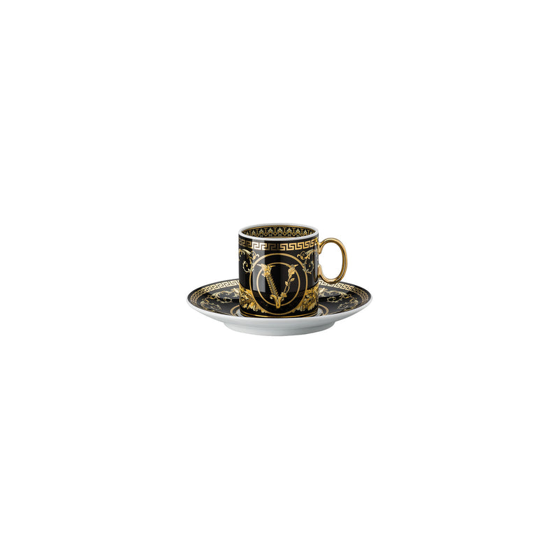 Versace Virtus Gala Black Espresso Cup & Saucer