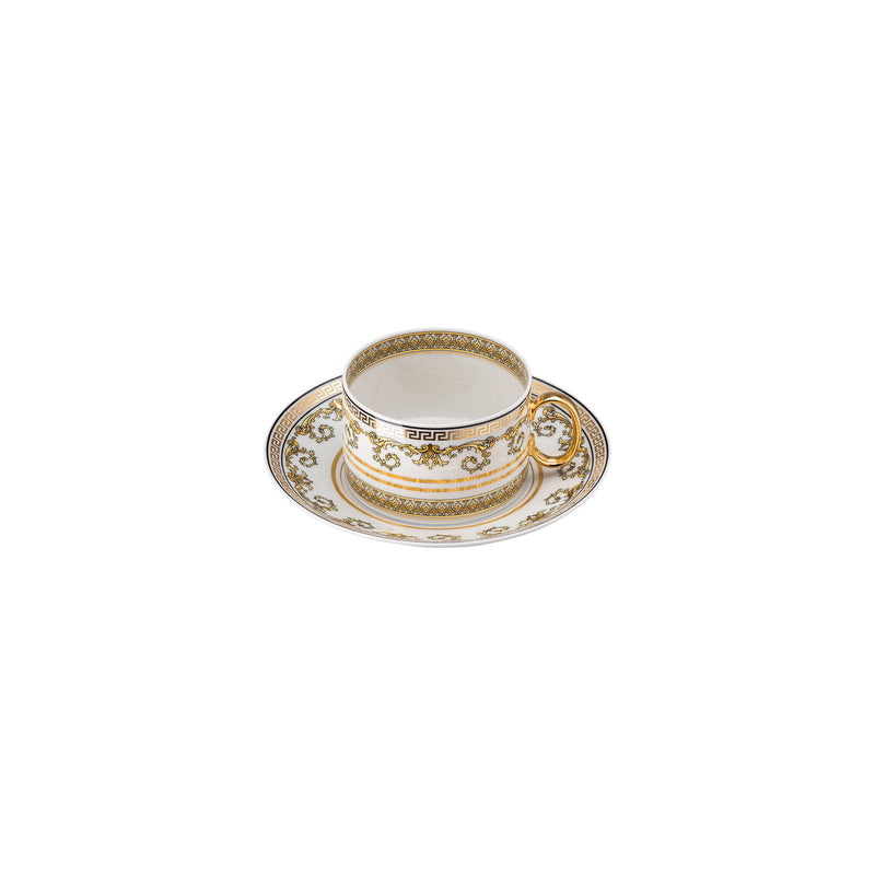 Versace Virtus Gala White Low Tea Cup & Saucer