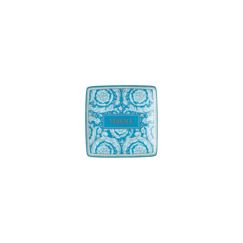 Versace Barocco Teal Square Dish 12cm