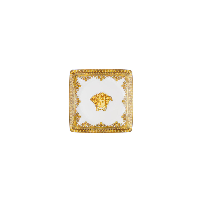 Versace I Love Baroque Bianco Square Dish 12cm