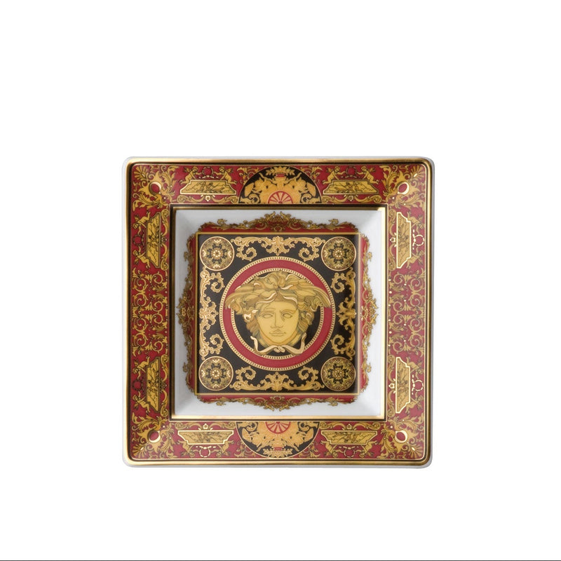 Versace Medusa Red Square Dish 14cm