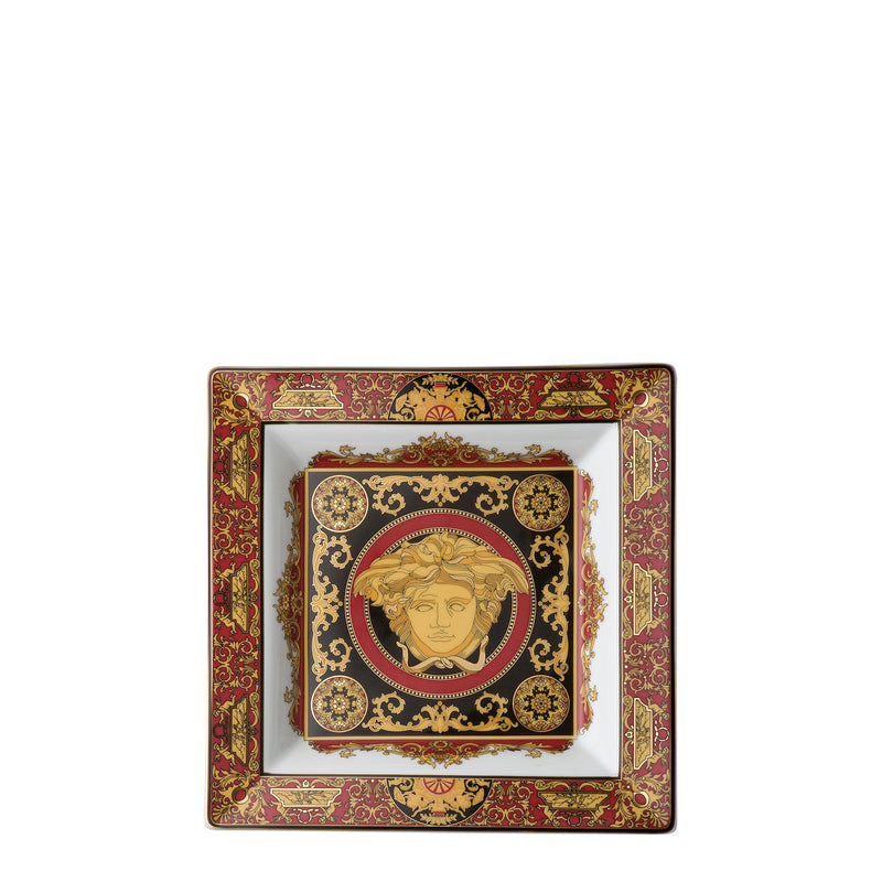 Versace Medusa Red Square Dish 22cm