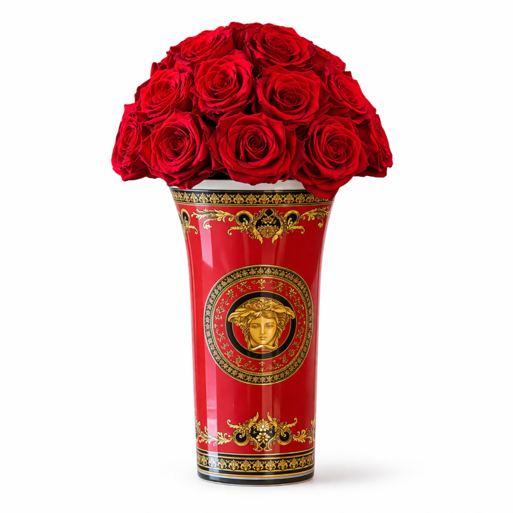 Versace Medusa Red Vase 34cm