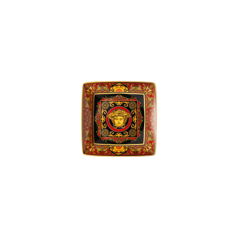 Versace Medusa Red Square Dish Flat 12cm