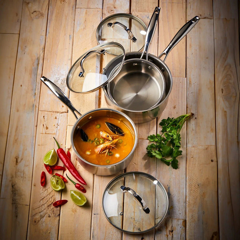 Swiss Diamond Premium Steel Saucepan Set 3-piece