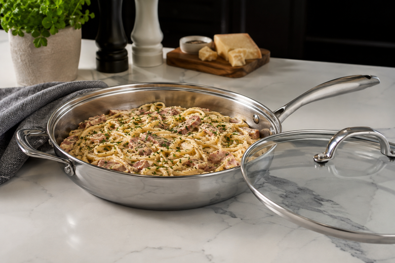 Swiss Diamond Premium Steel Sauté Pan w/ Lid 32cm, 4.8L