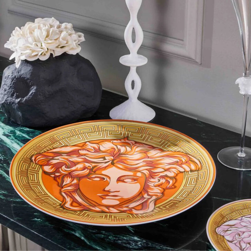 Versace Medusa Amplified Coin Service Plate Orange 33cm