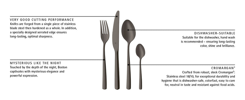 WMF Boston Cutlery Set PVD Dark Passion 24-piece
