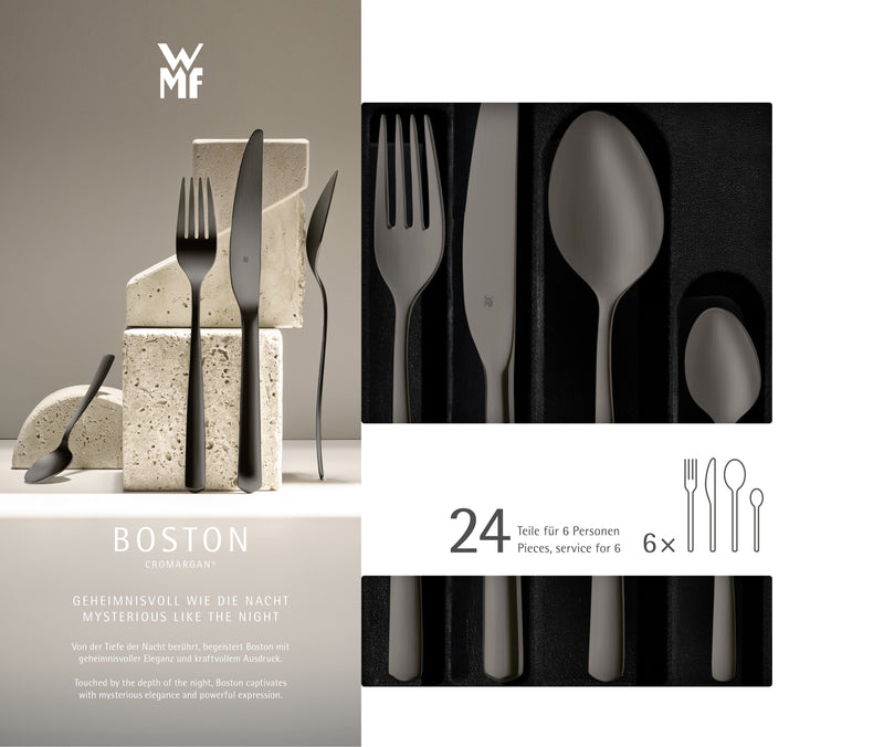 WMF Boston Cutlery Set PVD Dark Passion 24-piece