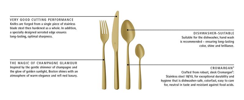 WMF Boston Cutlery Set PVD Champagne Gold 24-piece