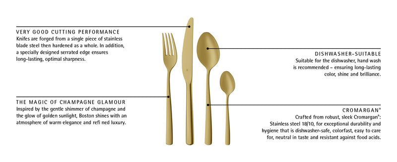 WMF Boston Cutlery Set PVD Champagne Gold 24-piece