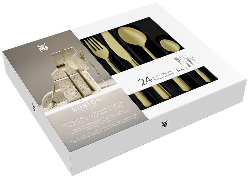 WMF Boston Cutlery Set PVD Champagne Gold 24-piece