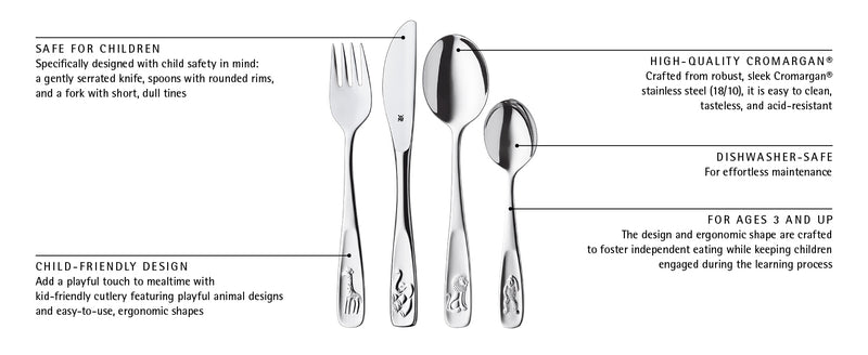 WMF Children's Cutlery Set Animals 4-piece