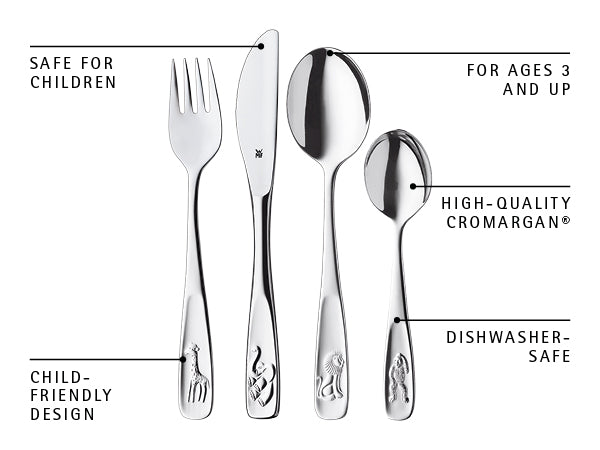 WMF Children's Cutlery Set Animals 4-piece