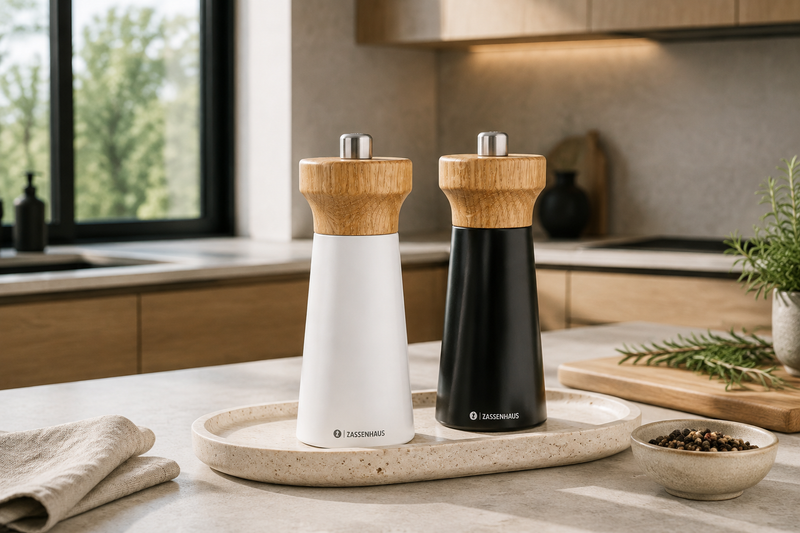 Zassenhaus Westerland Salt Mill White/Oak 14cm