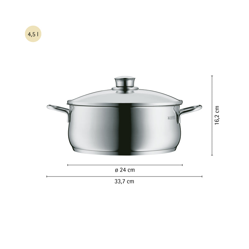 WMF Diadem Plus Low Casserole w/ Lid 24cm