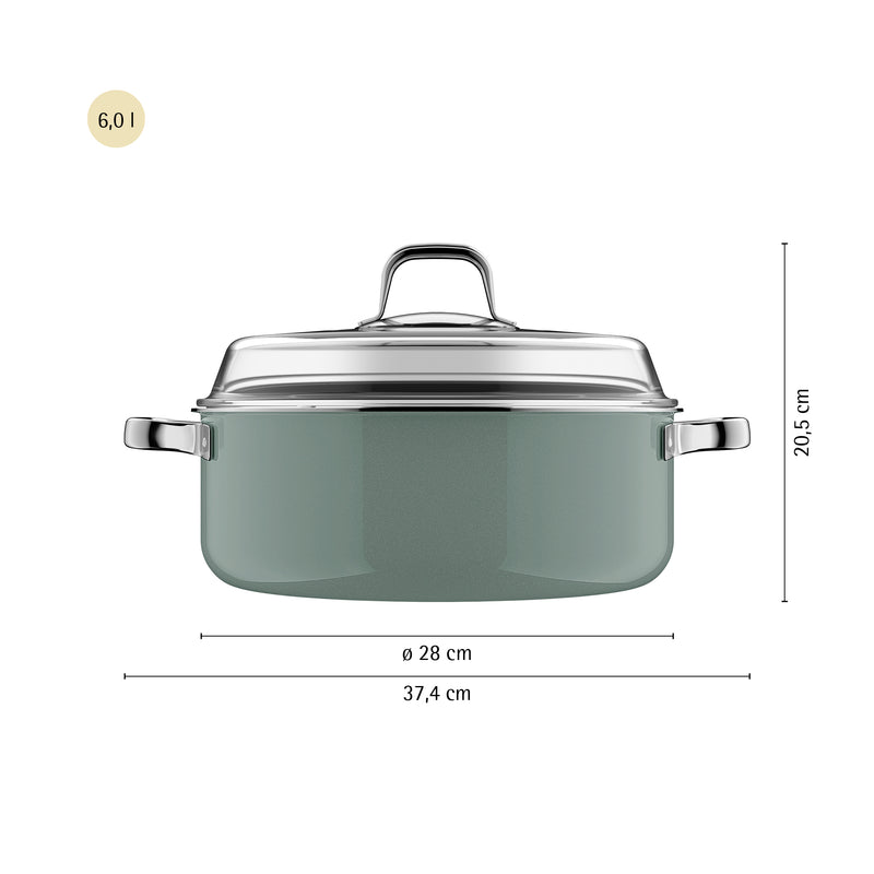 WMF Fusiontec Mineral Pro Eucalyptus Round Roaster w/Lid 28cm