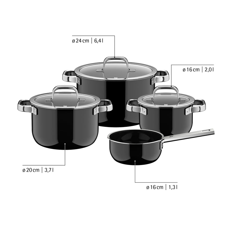 WMF Fusiontec Mineral Pro Black Cookware Set 4-piece