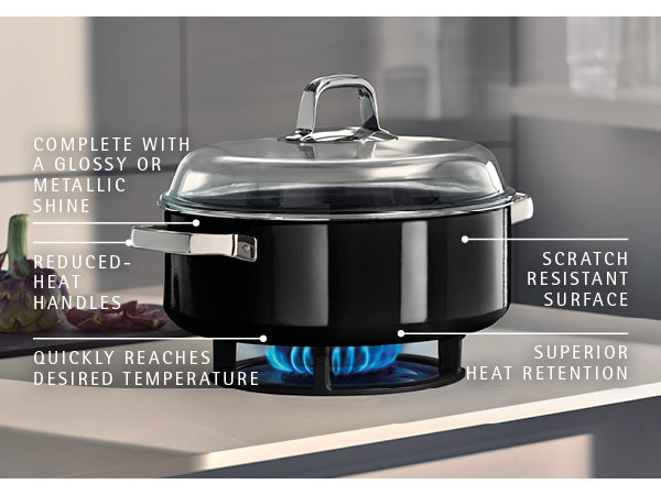 WMF Fusiontec Mineral Pro Black Round Roaster w/ Lid 28cm