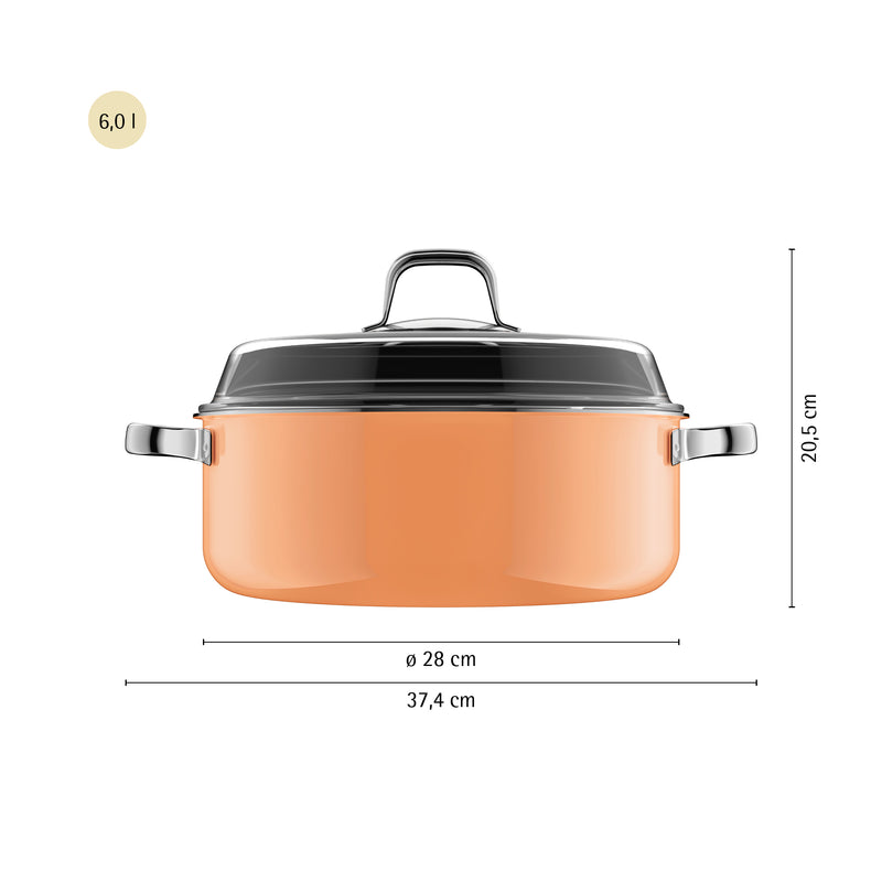 WMF Fusiontec Mineral Pro Papaya Round Roaster w/Lid 28cm
