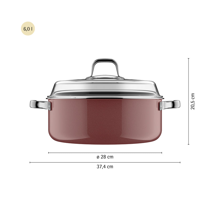 WMF Fusiontec Mineral Pro Rose Quartz Round Roaster w/ Lid 28 cm