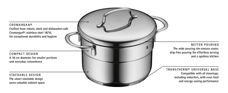 WMF High Casserole w/ Lid 12cm 1L