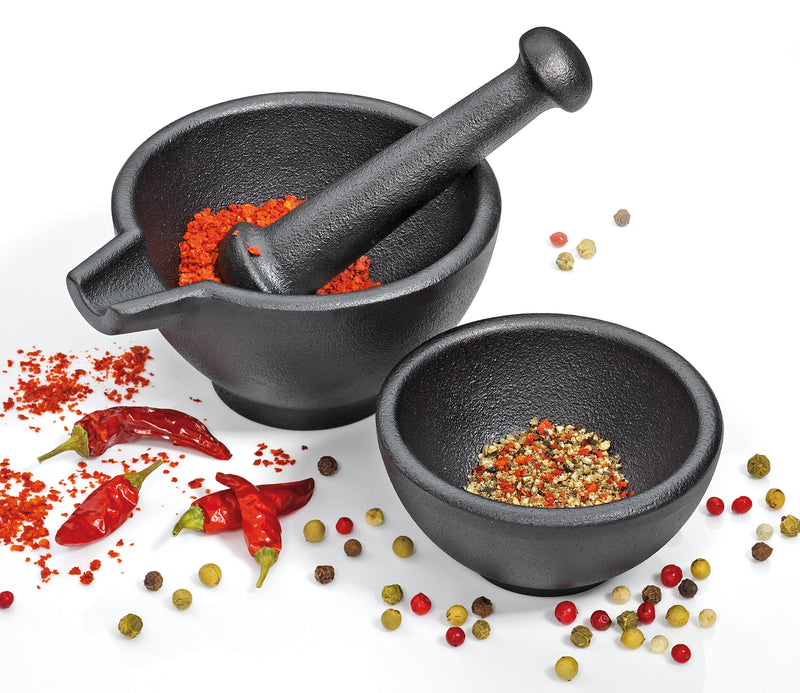 Zassenhaus Mortar & Pestle Cast Iron Set 10cm 3-piece