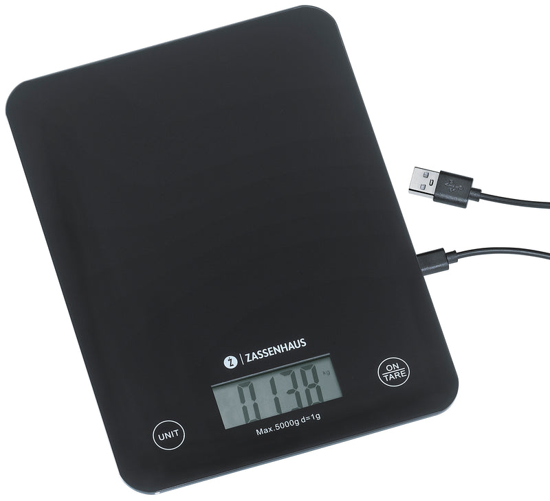 Zassenhaus USB Digital Kitchen Scales Black