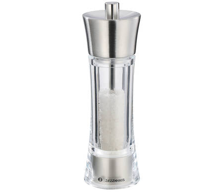 Zassenhaus Aachen Salt Mill SS/Acrylic 18cm